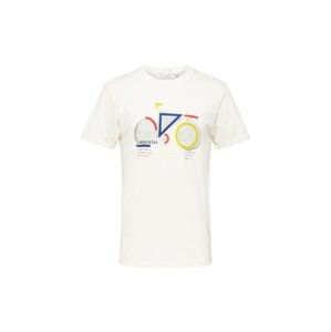 DEDICATED. Tričko 'Stockholm' modrá / žlutá / červená / perlově bílá