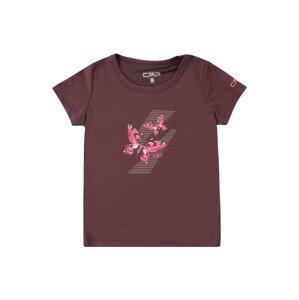 CMP Funkční tričko světle růžová / burgundská červeň / bílá