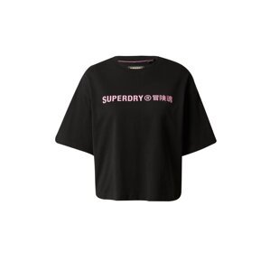 Superdry Tričko růžová / černá