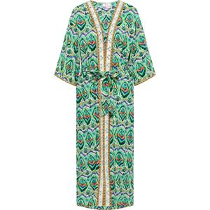 IZIA Kimono béžová / tmavě modrá / zelená / oranžová