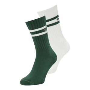 LACOSTE Ponožky  tmavě zelená / bílá