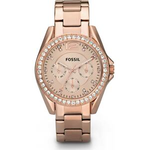 FOSSIL Analogové hodinky 'Riley'  růžově zlatá