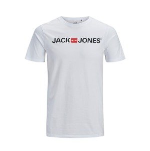 JACK & JONES Tričko 'JJECORP'  červená / černá / bílá