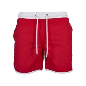 Urban Classics Plavecké šortky ohnivá červená / bílá