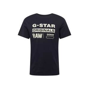 G-Star RAW Tričko 'Graphic 8' tmavě modrá / bílá