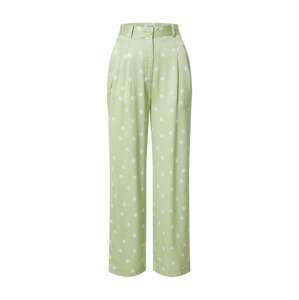 EDITED Kalhoty 'Luna'  světle zelená / bílá