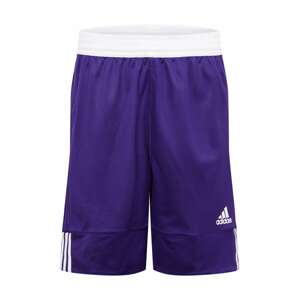 ADIDAS PERFORMANCE Sportovní kalhoty  tmavě fialová / bílá