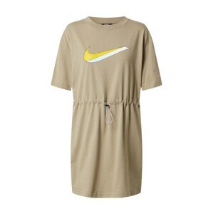 Nike Sportswear Šaty světle hnědá / žlutá / bílá