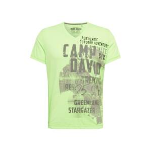 CAMP DAVID Tričko  světle zelená / tmavě šedá
