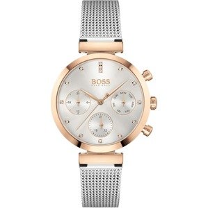 BOSS Casual Analogové hodinky 'Flawless'  stříbrná / růžově zlatá / bílá