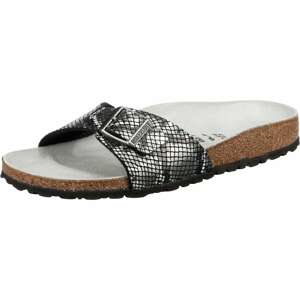 BIRKENSTOCK Pantofle 'Madrid'  stříbrná / černá