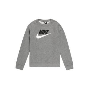Nike Sportswear Mikina 'Club Futura' šedá / černá / bílá