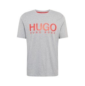 HUGO Tričko 'Dolive 204'  šedý melír / červená