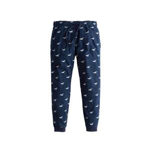 HOLLISTER Pyžamové kalhoty  námořnická modř / bílá