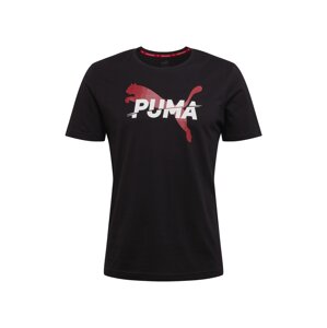 PUMA Funkční tričko  černá / červená / bílá