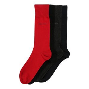 BOSS Casual Ponožky  černá / tmavě šedá / červená