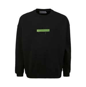 Calvin Klein Jeans Mikina  černá / světle zelená