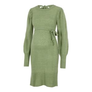 MAMALICIOUS Úpletové šaty 'Neva'  trávově zelená