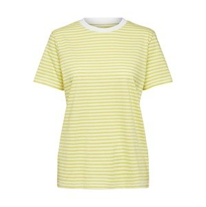 SELECTED FEMME Tričko světle žlutá / bílá