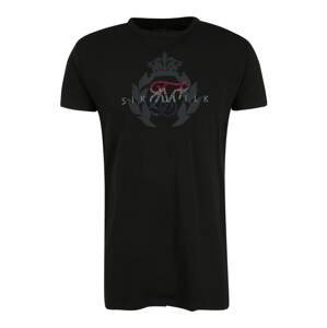 SikSilk T-Shirt  černá / čedičová šedá / marine modrá / pink