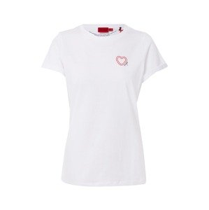 HUGO T-Shirt  bílá / červená / černá