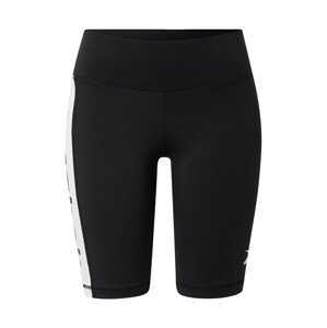 REEBOK Sportovní kalhoty  černá / bílá