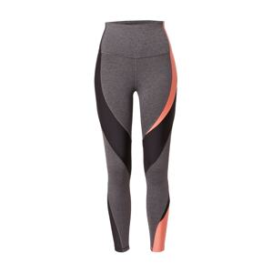 REEBOK Sportovní kalhoty  černá / světle růžová / šedý melír