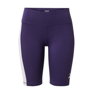 Reebok Sport Sportovní kalhoty 'Linear'  tmavě fialová / bílá