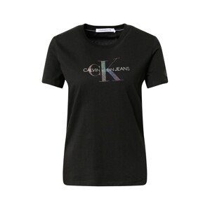 Calvin Klein Jeans Tričko  černá / bílá / stříbrná