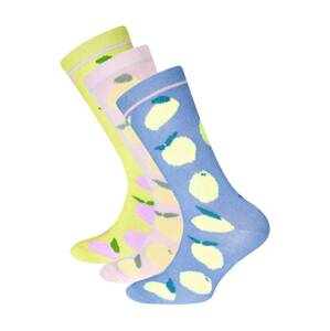 EWERS Ponožky 'Zitronen'  kouřově modrá / pastelově růžová / pastelová fialová / hořčicová / olivová