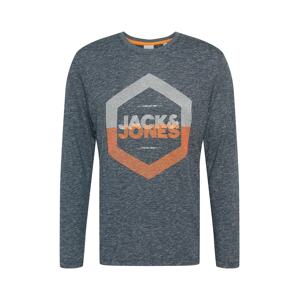 JACK & JONES Tričko 'DELIGHT'  oranžová / námořnická modř / šedá