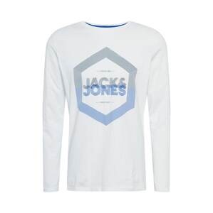 JACK & JONES Tričko 'DELIGHT'  bílá / šedá / modrá