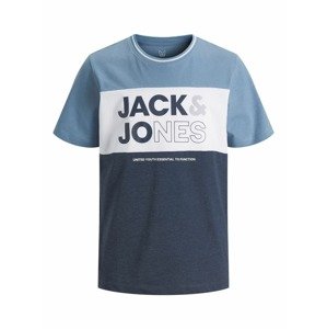 Jack & Jones Junior Tričko marine modrá / kouřově modrá / světle šedá / bílá