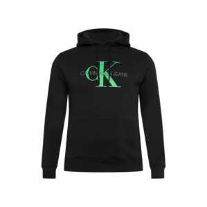 Calvin Klein Jeans Mikina  černá / světle zelená / kámen