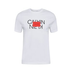 Calvin Klein Tričko  bílá / černá / červená