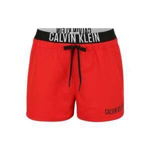 Calvin Klein Swimwear Plavecké šortky  červená / černá / bílá