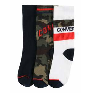 CONVERSE Socken  černá / bílá / světle červená / khaki / pueblo