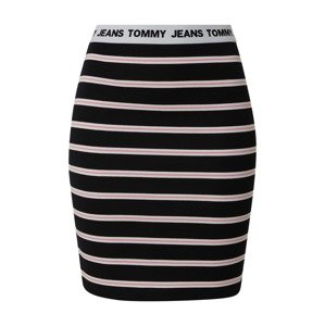Tommy Jeans Sukně  černá / světle šedá / pink