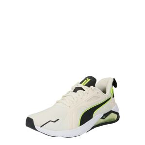 PUMA Sportovní boty  černá / svítivě zelená / barva vaječné skořápky