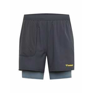 Hummel Sportovní kalhoty 'FURGUS'  kouřově modrá / chladná modrá / žlutá