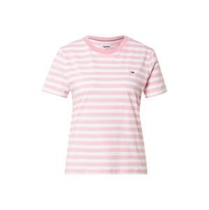 Tommy Jeans Tričko  pink / bílá