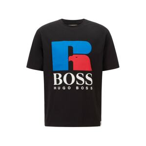 BOSS Casual Tričko 'Russell Athletic'  černá / modrá / bílá / světle červená