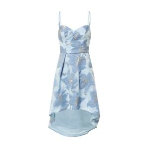 Chi Chi London Koktejlové šaty 'Sara'  světlemodrá / kouřově modrá / stříbrná