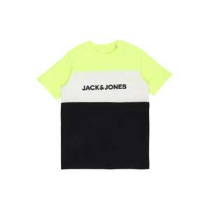 Jack & Jones Junior Tričko 'JJENeon'  žlutá / černá / bílá