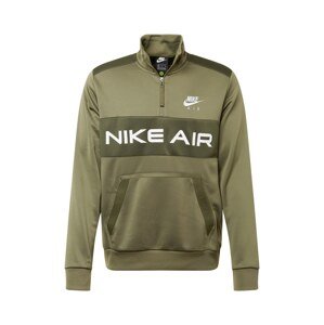 Nike Sportswear Mikina khaki / olivová / bílá