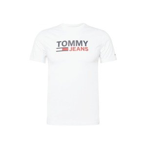 Tommy Jeans Tričko  bílá / noční modrá / červená