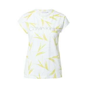 Calvin Klein Tričko  bílá / žlutá / stříbrná