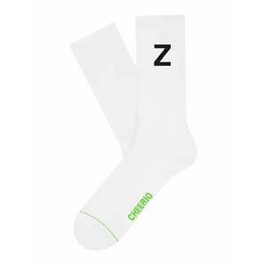CHEERIO* Ponožky 'ALPHABEST Z'  bílá / černá / limetková