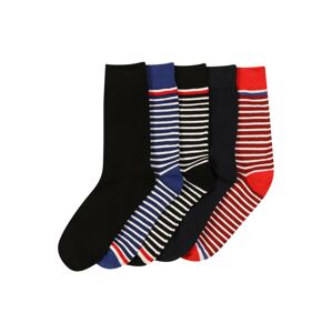 JACK & JONES Ponožky  noční modrá / královská modrá / červená / bílá