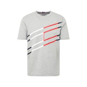 Tommy Sport Funkční tričko  světle šedá / námořnická modř / bílá / červená